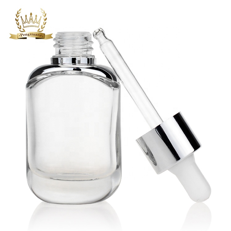 Luxury dropper serum bottle 30ml small beautiful glass bottle cosmetic packaging dropper bottle blue ever beauty cosmetic design