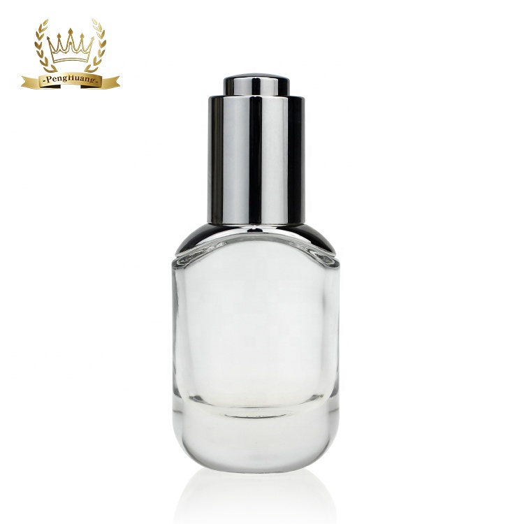 Luxury dropper serum bottle 30ml small beautiful glass bottle cosmetic packaging dropper bottle blue ever beauty cosmetic design