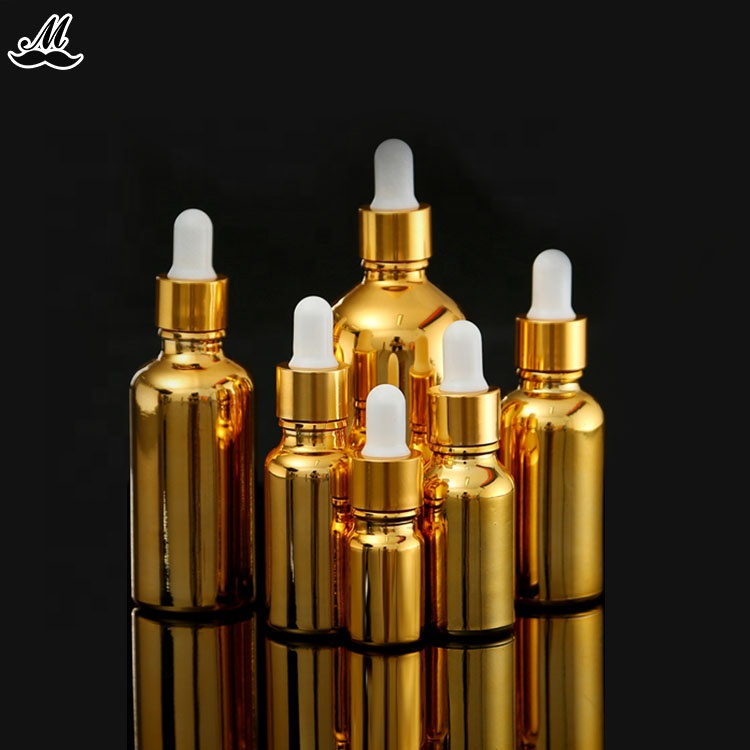 Luxury electroplating glass dropper essential oil bottle