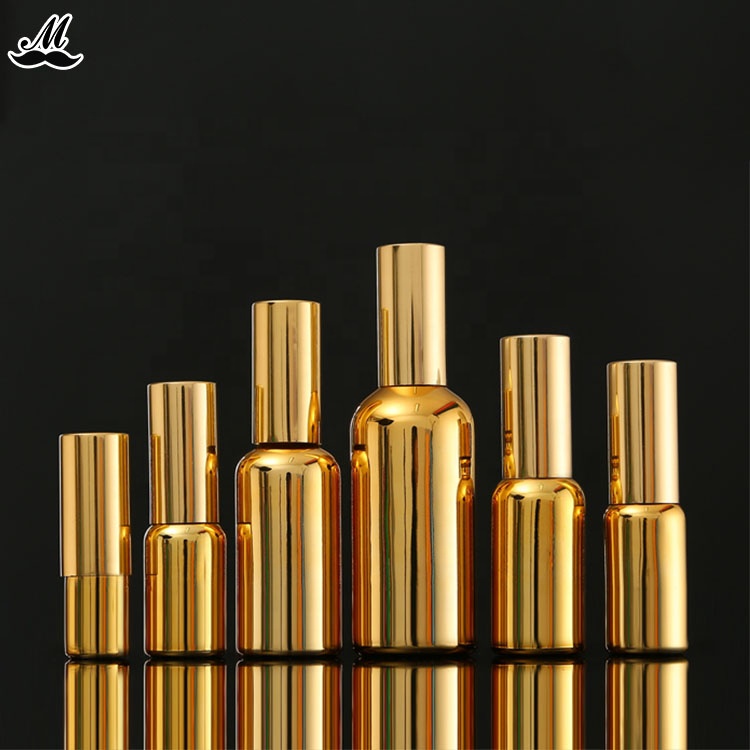Luxury electroplating glass dropper essential oil bottle
