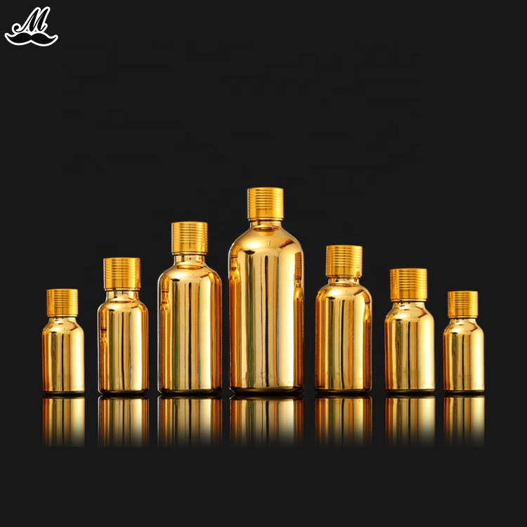 Luxury electroplating glass dropper essential oil bottle