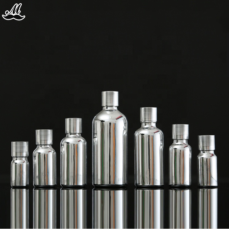 Luxury electroplating glass dropper essential oil bottle