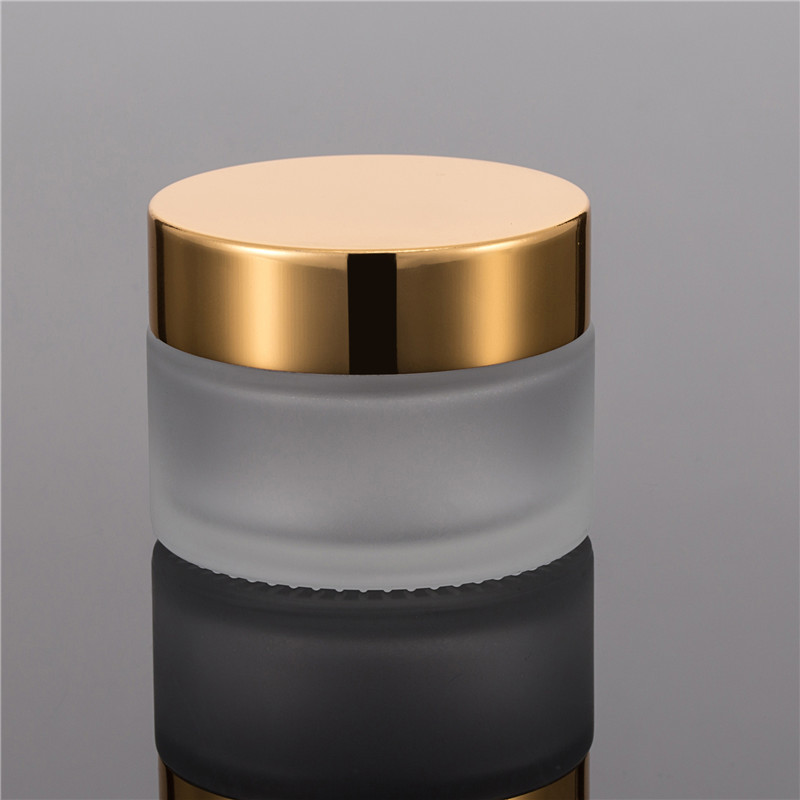 Luxury empty 30g frosted Glass Cosmetic Skin Care Cream Jar with screw lid