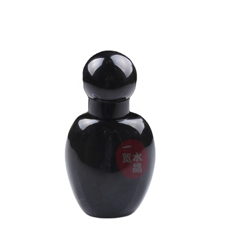 Luxury empty 3ml teardrop unique crystal glass car 15mm crimp neck black crystal perfume bottles for oil