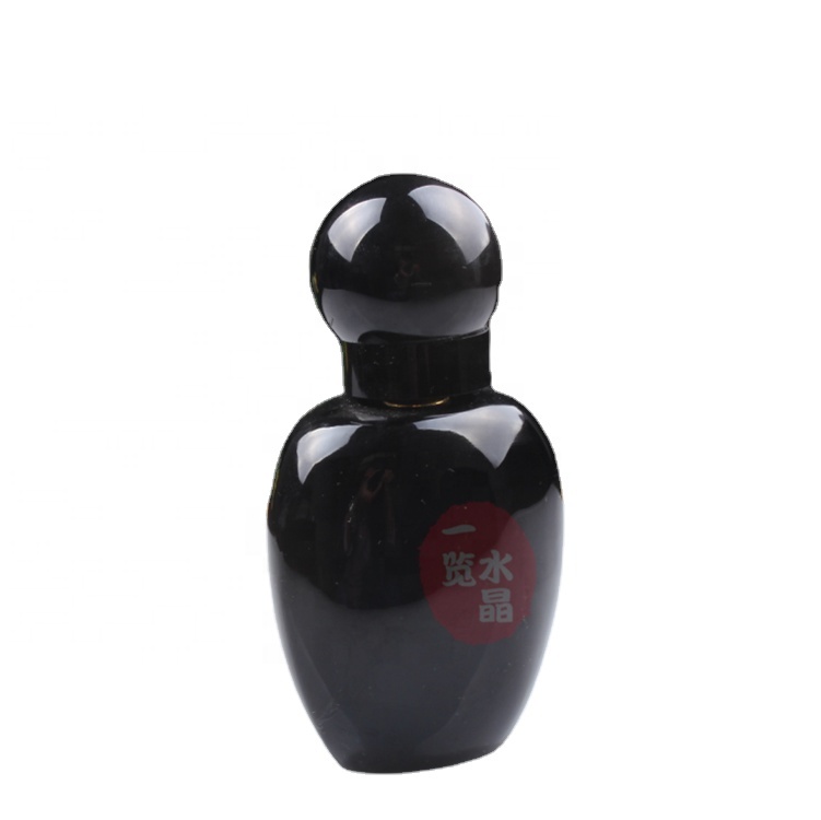 Luxury empty 3ml teardrop unique crystal glass car 15mm crimp neck black crystal perfume bottles for oil