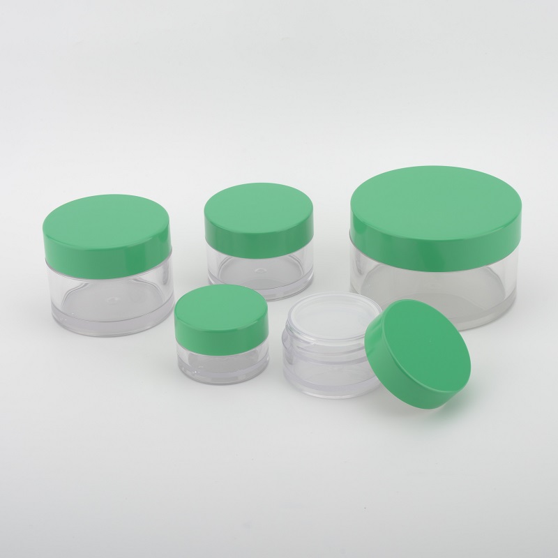 Luxury empty Plastic PETG 5g 10g 15g 30g 50g cosmetic cream Jars with hot pink lid