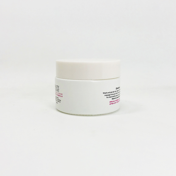 Luxury empty aluminum lids cosmetic frosted white glass cream jar 30g 50g 100g glass pots for eye cream