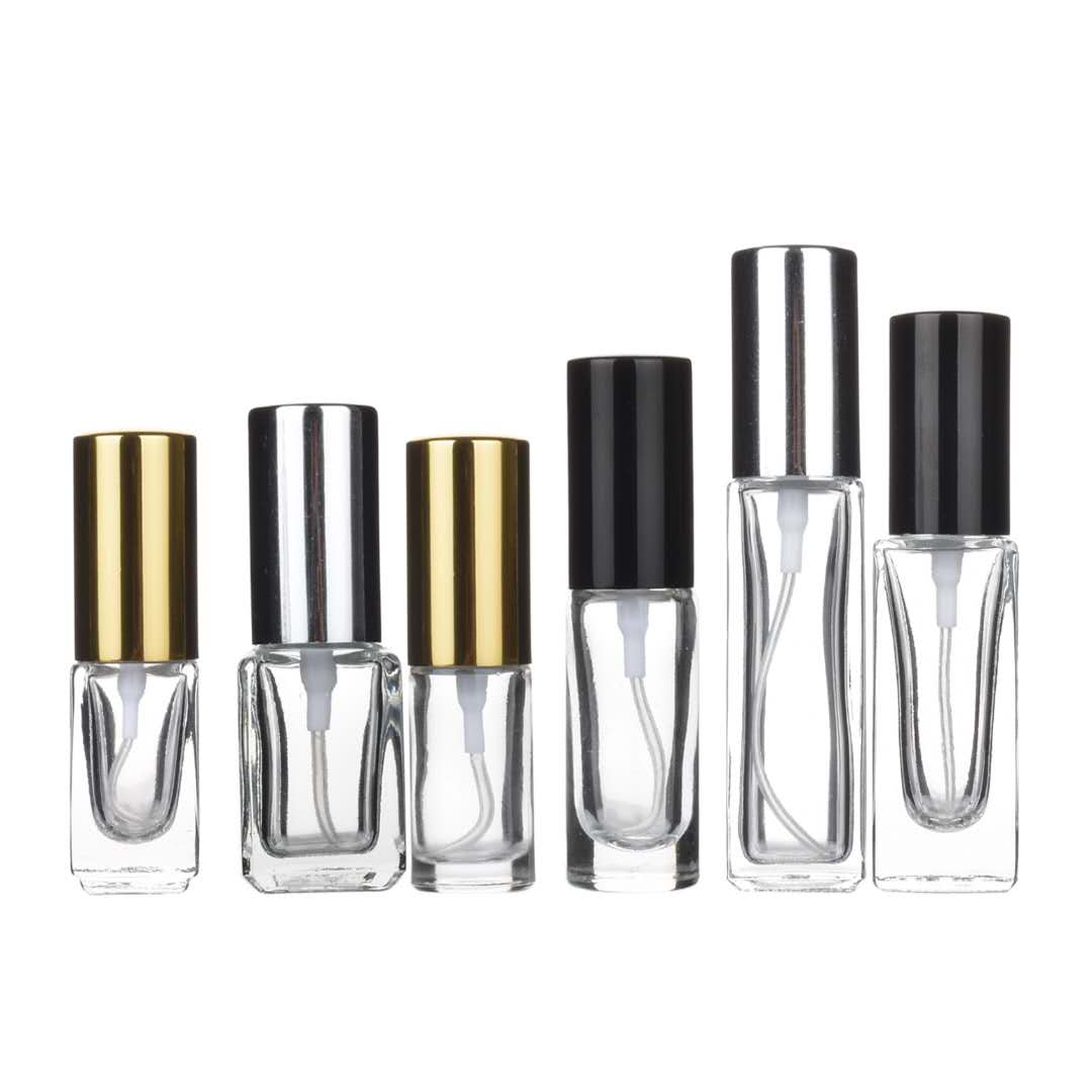 Luxury empty clear square 30 ml 50 ml perfume bottles manufacture