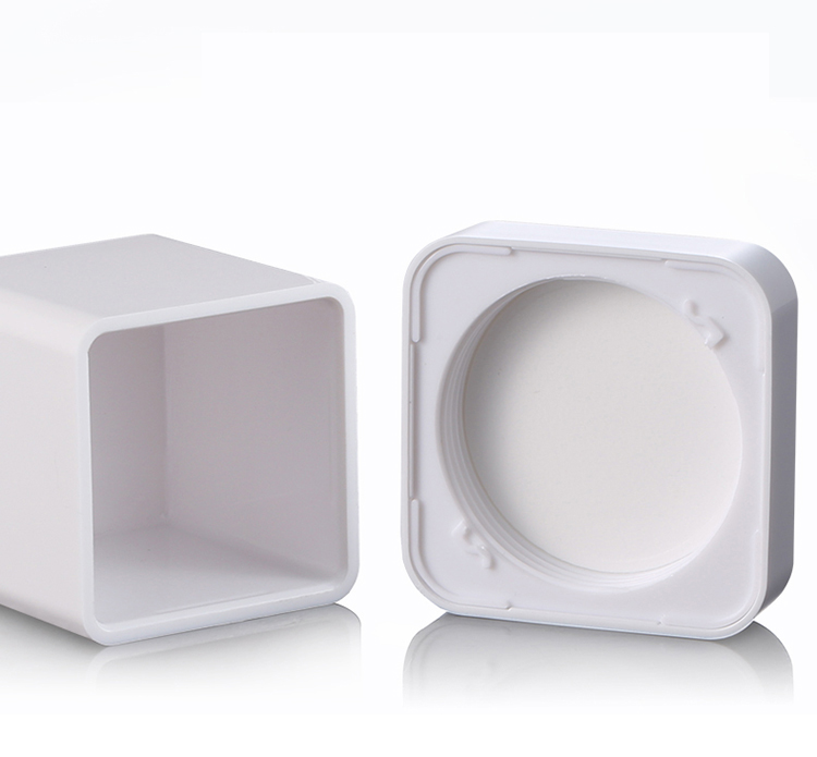 Luxury empty cosmetic 30g 50g white square acrylic cream jar