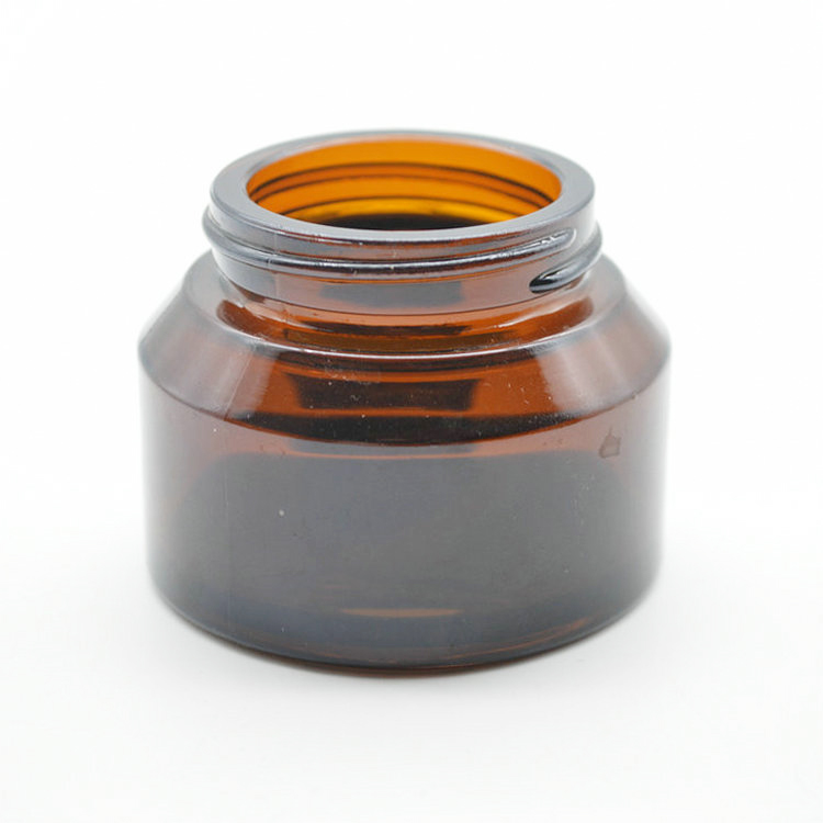 Luxury empty cosmetics packaging lotion containers 50g body face amber glass cream jar