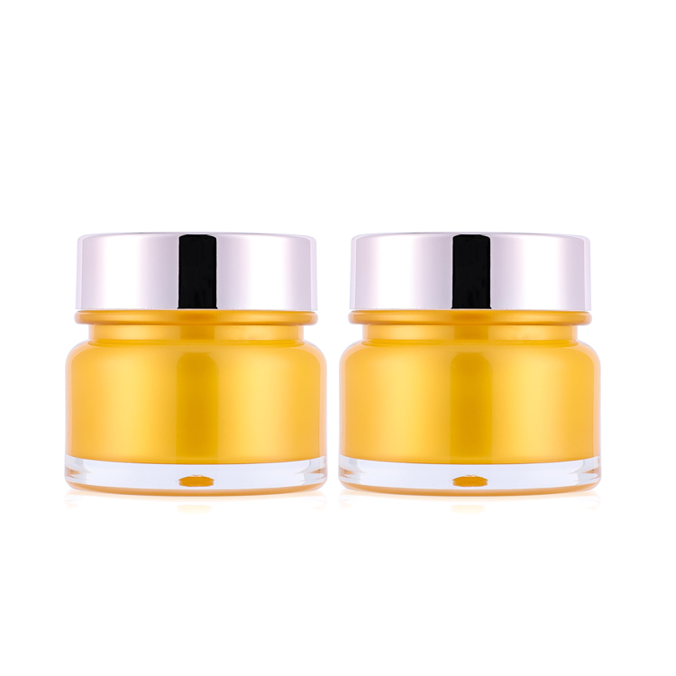 Luxury empty face cosmetic jar 30g 50g custom double wall acrylic skin care cream jar with screw lip