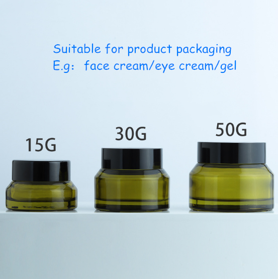 Luxury empty jars for lotions and creams 15g 30g 50g eye cream jar for skin care packaging green wide mouth cosmetic containers