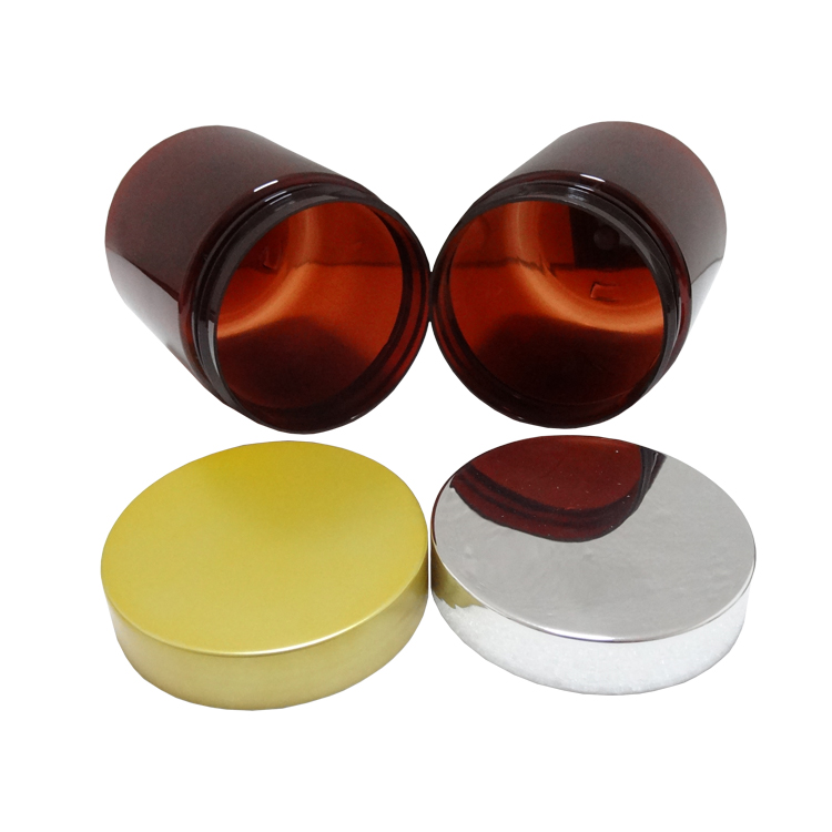 Luxury empty plastic cosmetic packaging 100g amber pet jar eco friendly skin care convenient