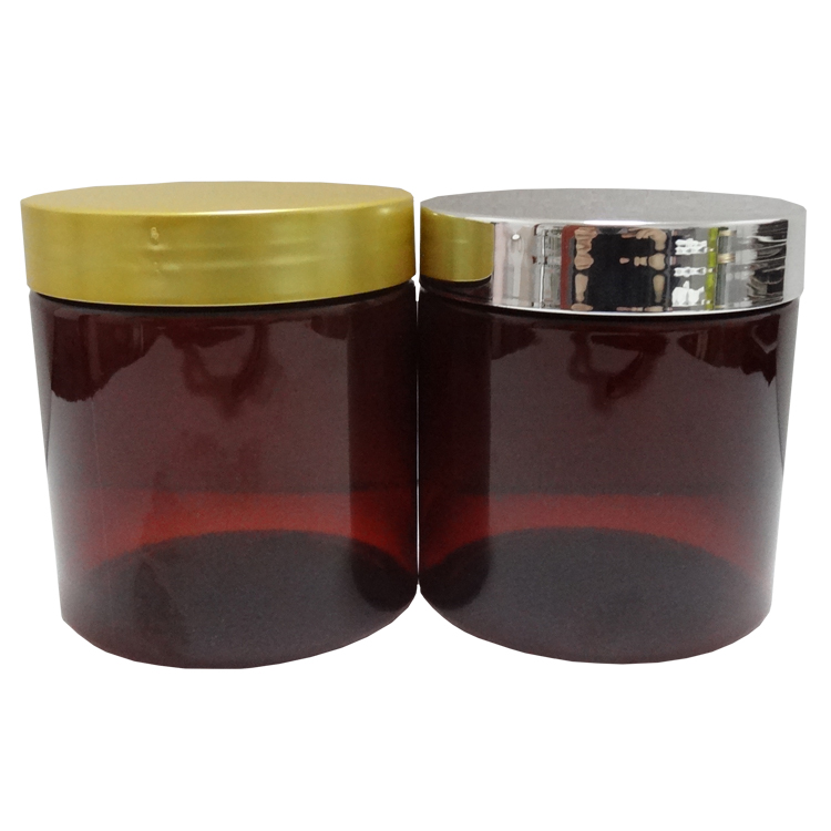Luxury empty plastic cosmetic packaging 100g amber pet jar eco friendly skin care convenient