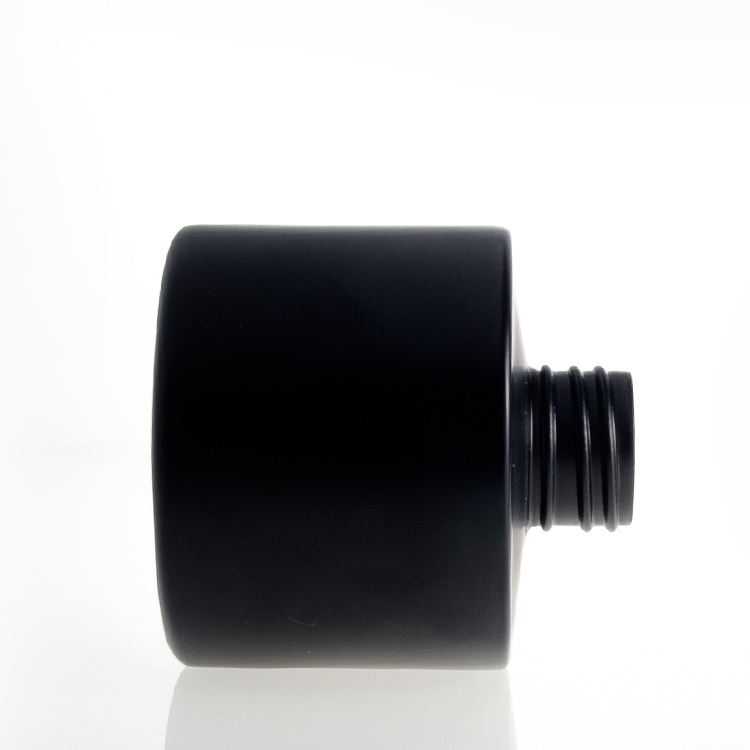 Luxury empty round frost reed diffuser bottles wholesale black glass reed diffuser bottle 50ml 100ml with cap