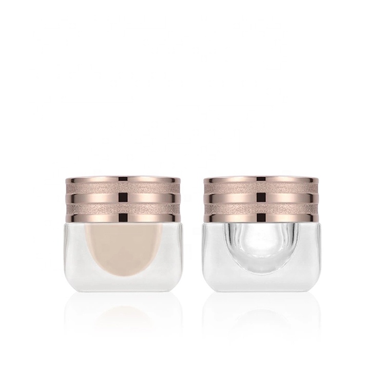 Luxury face skincare 15g cosmetic jar cream frosted glass clear bottle packaging with aluminum lid