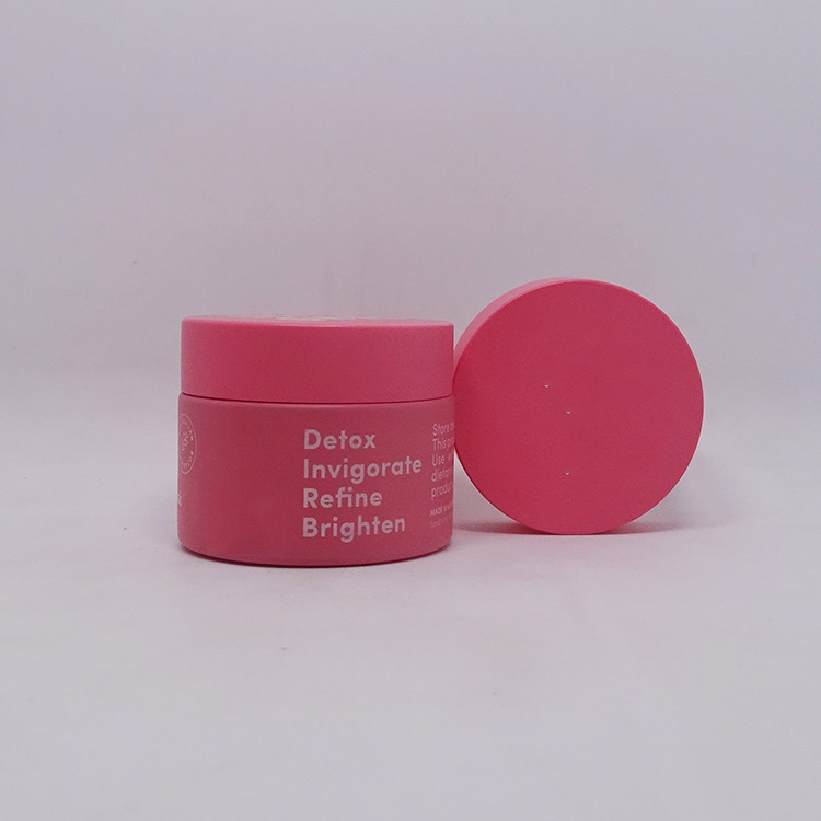 Luxury facial clay mask container pink porcelain jar 50g with matte pink lid