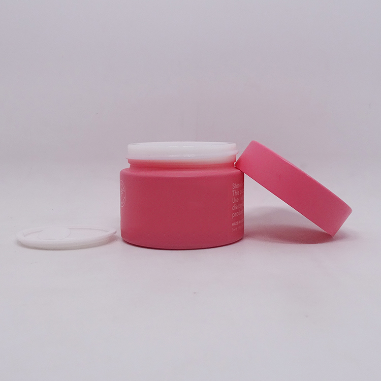 Luxury facial clay mask container pink porcelain jar 50g with matte pink lid