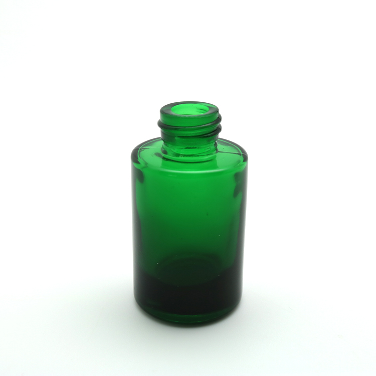 Luxury flat shoulder 30ml original green glass dropper bottle essential oil bottle glass bottle for massage oil