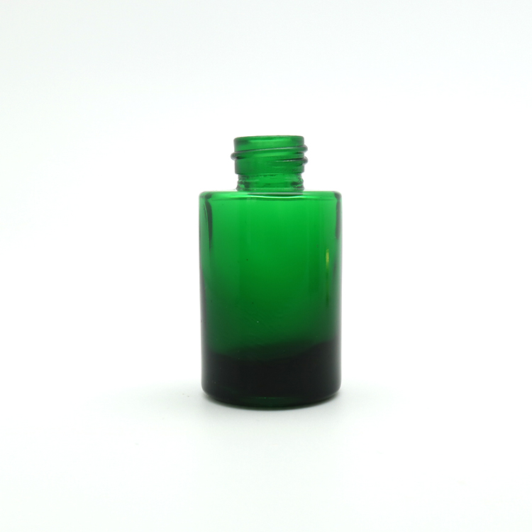 Luxury flat shoulder 30ml original green glass dropper bottle essential oil bottle glass bottle for massage oil
