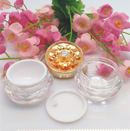 Luxury flower shaped plastic 5 g small jar, 5g small plastic cosmetic containers,sample cosmetic jars for sale