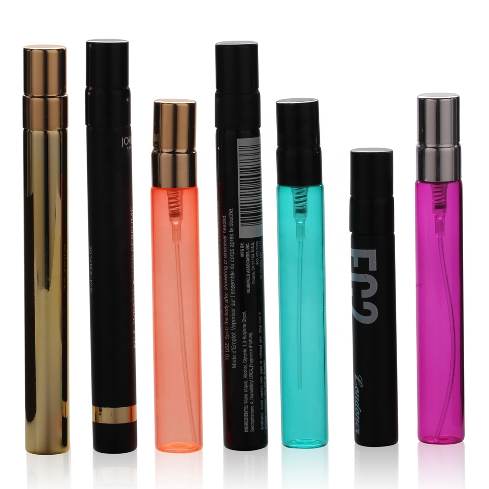 Luxury free sample 6ml 10ml cosmetic aluminum perfume bottle