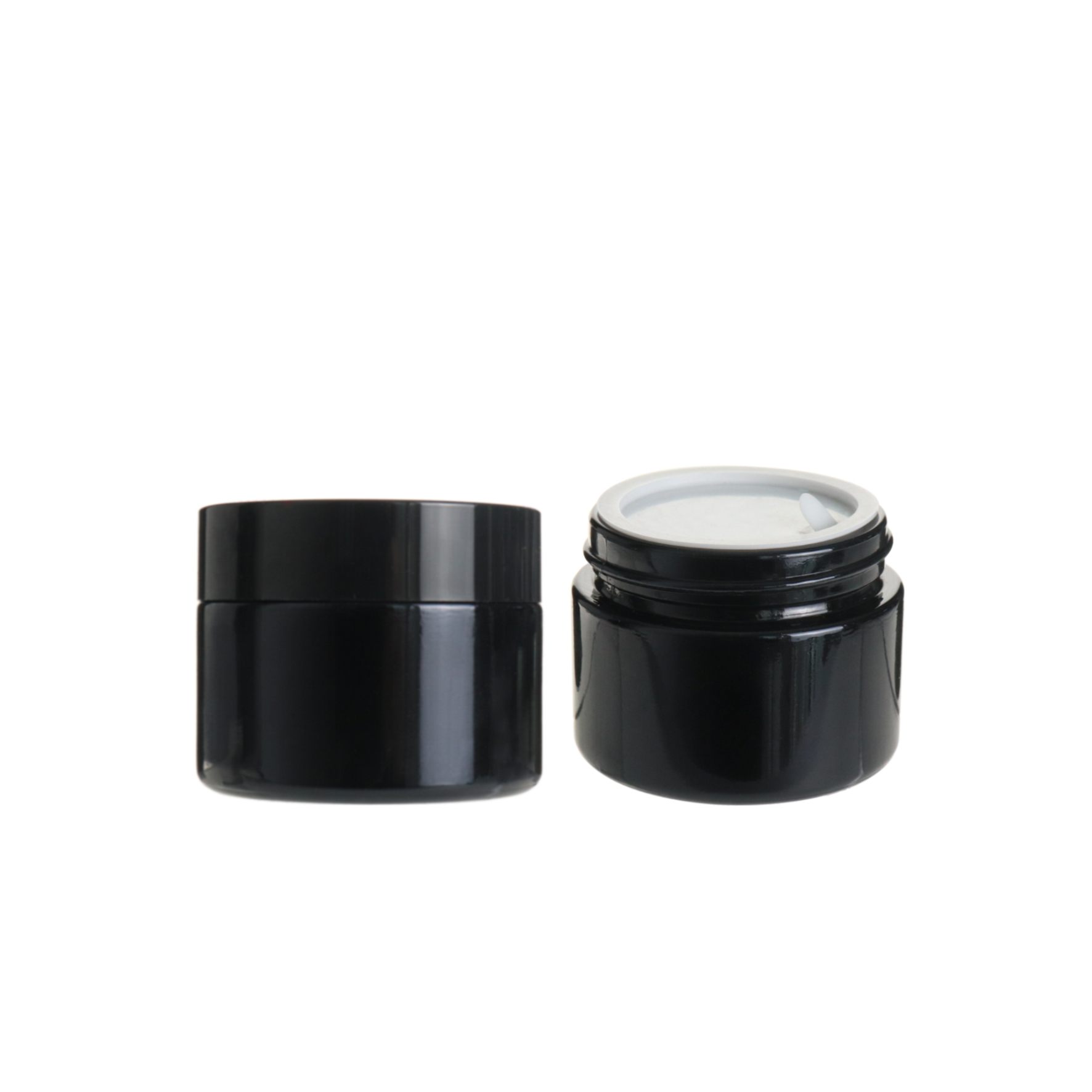 Luxury frosted black skin care cream use cosmetic glass cream jar 30ml 50ml with lid
