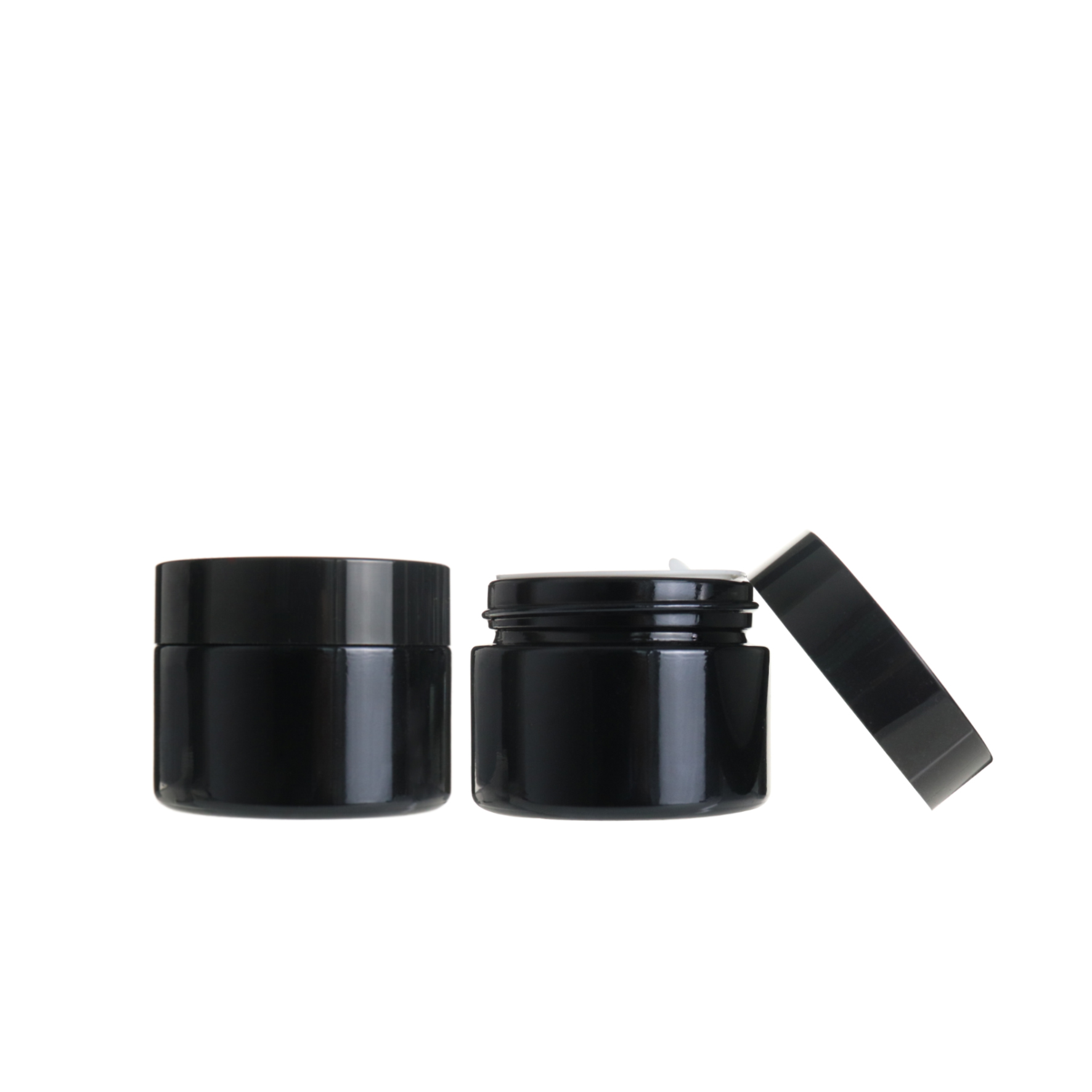 Luxury frosted black skin care cream use cosmetic glass cream jar 30ml 50ml with lid