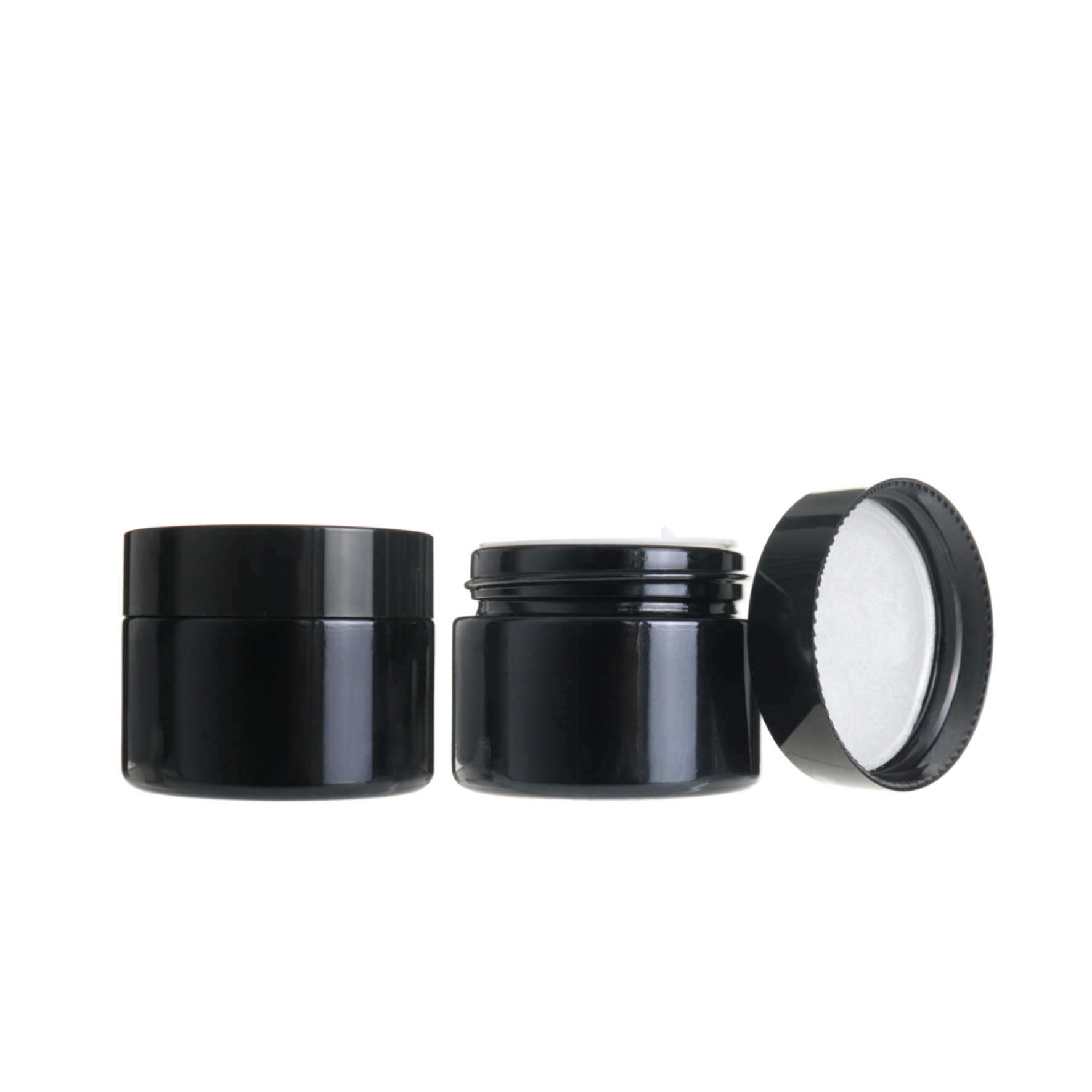 Luxury frosted black skin care cream use cosmetic glass cream jar 30ml 50ml with lid