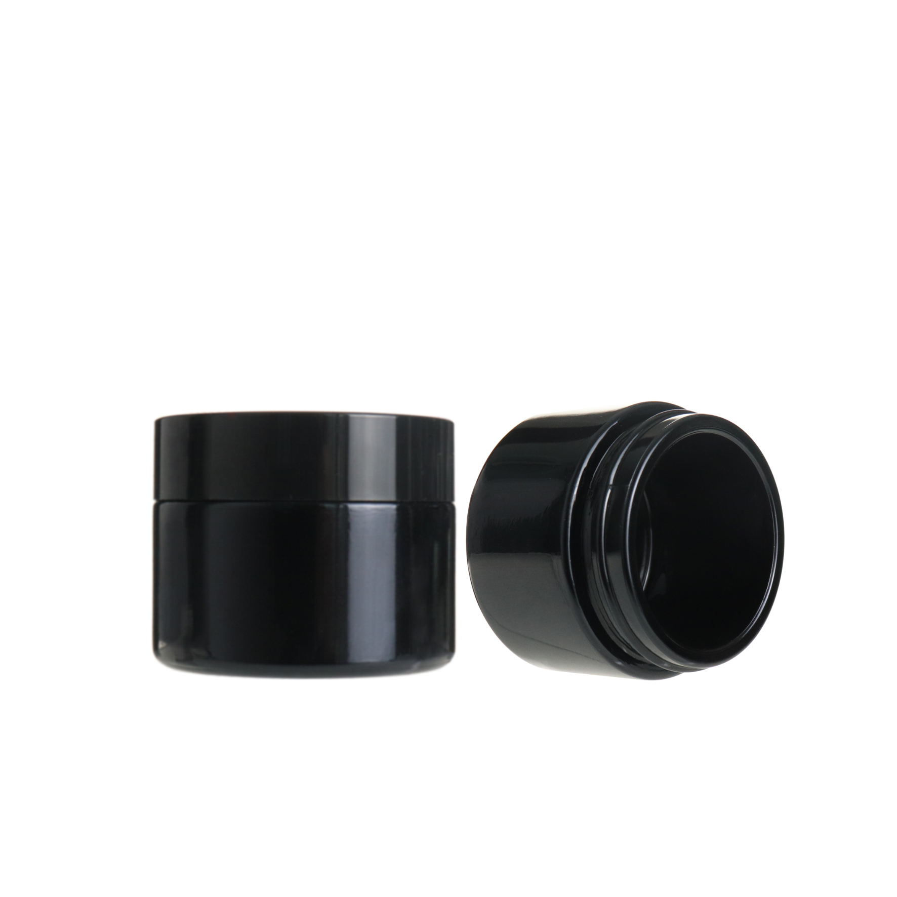 Luxury frosted black skin care cream use cosmetic glass cream jar 30ml 50ml with lid