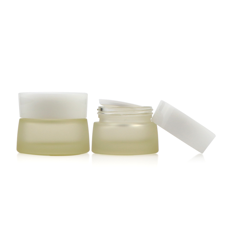 Luxury glass bottle cosmetic packaging emprty round cream jars 50 ml glass bottle