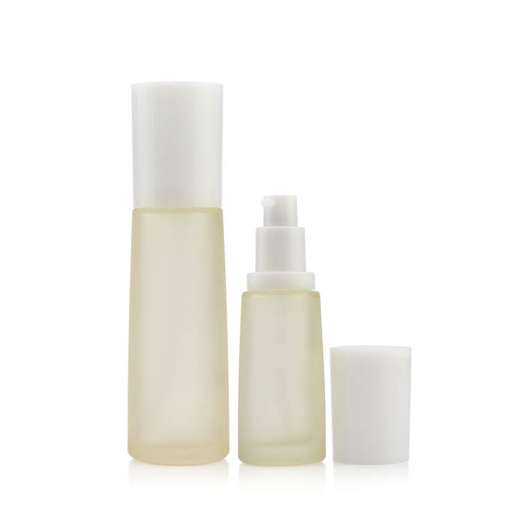 Luxury glass bottle cosmetic packaging emprty round cream jars 50 ml glass bottle