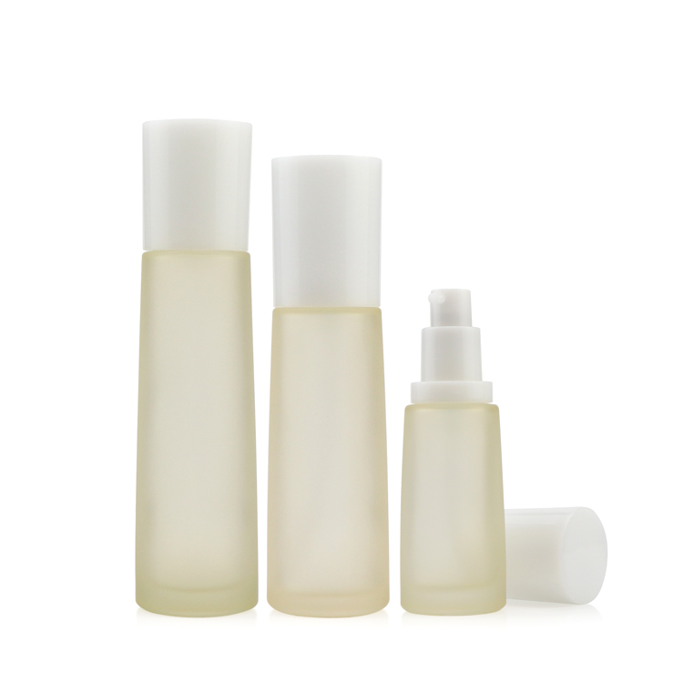 Luxury glass bottle cosmetic packaging emprty round cream jars 50 ml glass bottle
