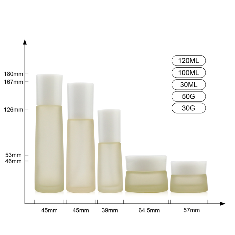 Luxury glass bottle cosmetic packaging emprty round cream jars 50 ml glass bottle