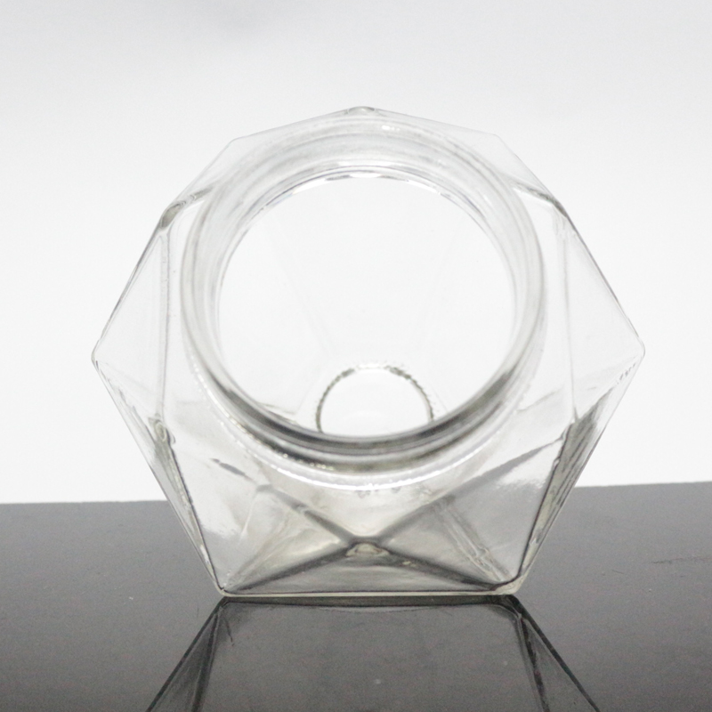 Luxury glass honey jar metal screw lid unique