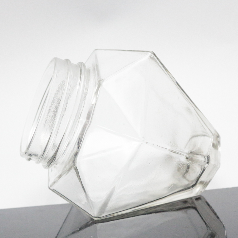 Luxury glass honey jar metal screw lid unique