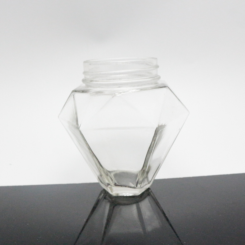 Luxury glass honey jar metal screw lid unique