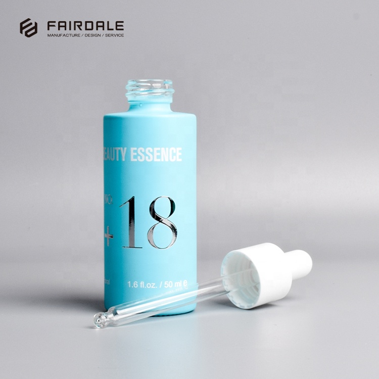 Luxury glass packaging cosmetic dropper bottle pink dropper bottle glass dropper bottle 50ml