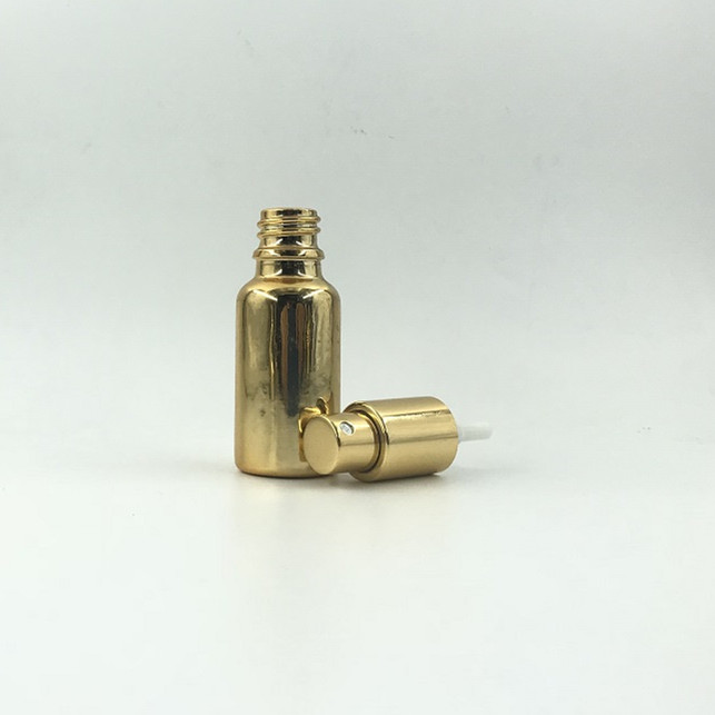 Luxury gold uv frosted dropper bottle with gold cap