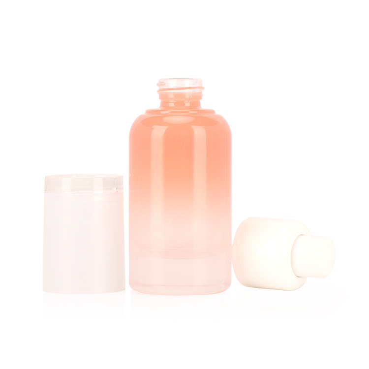 Luxury gradient glass cosmetic containers serum bottle empty cosmetic glass lotion bottle and cream jar for skin care