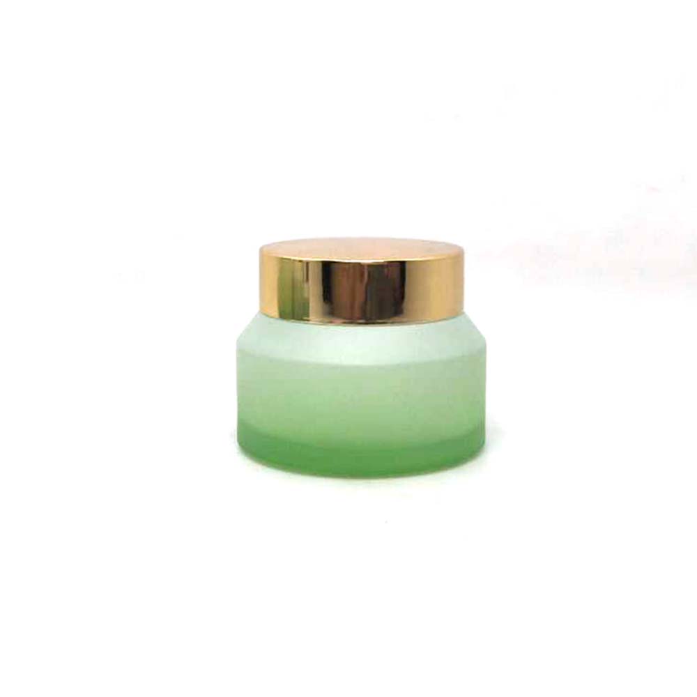 Luxury green frosted glass cosmetic jar eye cream jar face cream packaging
