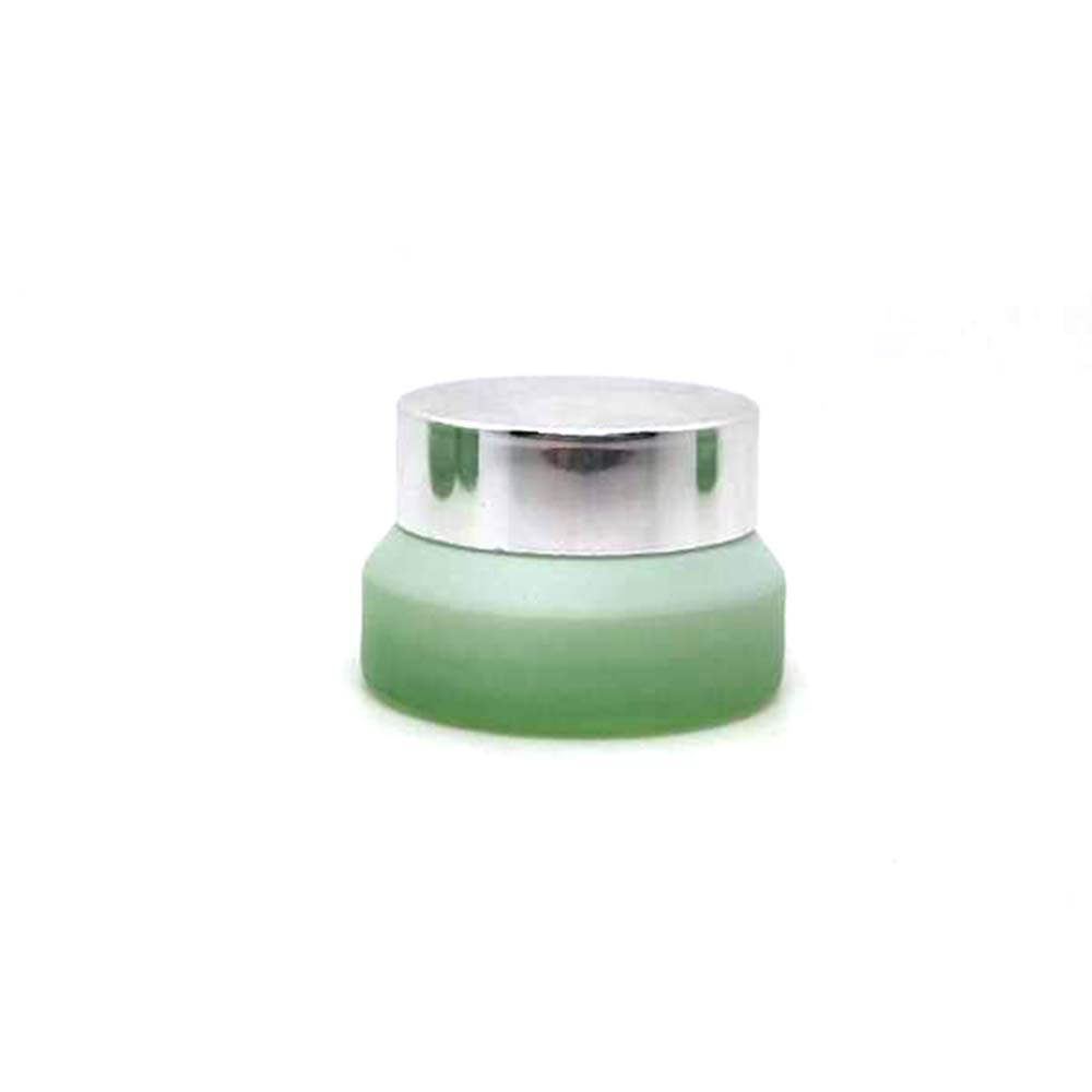 Luxury green frosted glass cosmetic jar eye cream jar face cream packaging