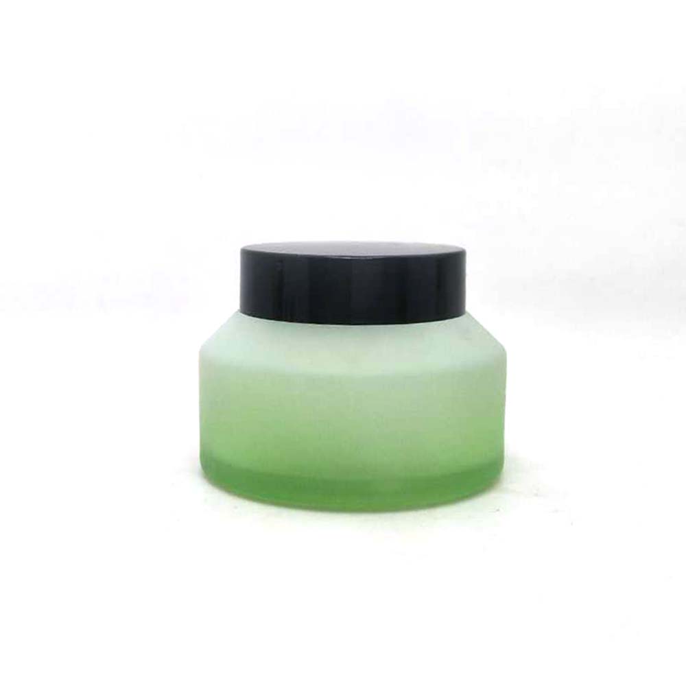 Luxury green frosted glass cosmetic jar eye cream jar face cream packaging