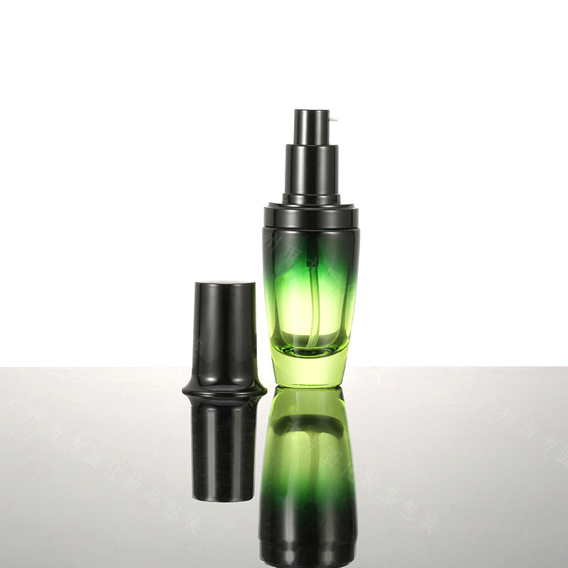 Luxury green glass perfume pump bottle glass face cream jar
