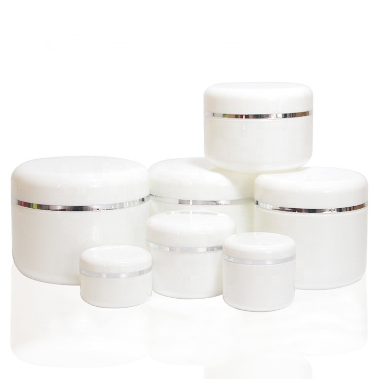 Luxury high end 150g 200g 8 oz 250ml white plastic cosmetic jars wholesale