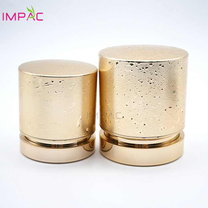 Luxury high end gold acrylic luxury cosmetic packaging jar 50ml for cosmetic facial cream