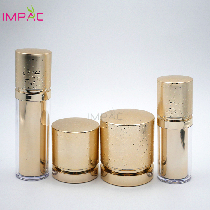 Luxury high end gold acrylic luxury cosmetic packaging jar 50ml for cosmetic facial cream