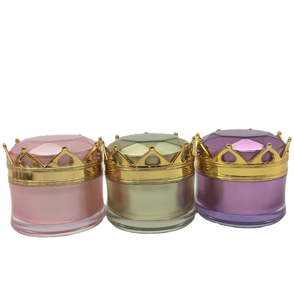 Luxury high quality 5g 10g 15g 20gCrown shape plastic cream jar for eye cream