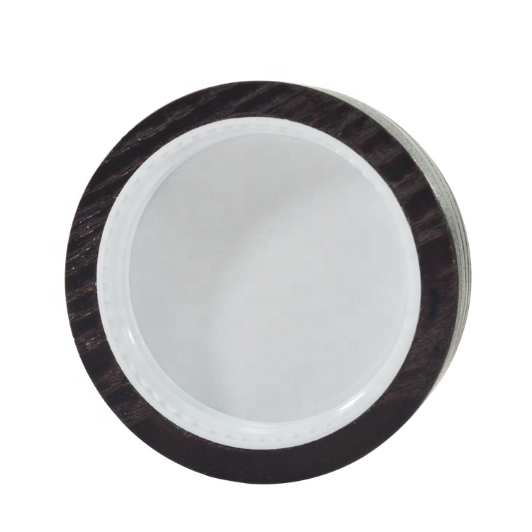 Luxury high quality frosted glass jar with brown bamboo wooden lid 30g 50g cosmetic packaging bamboo cream jar