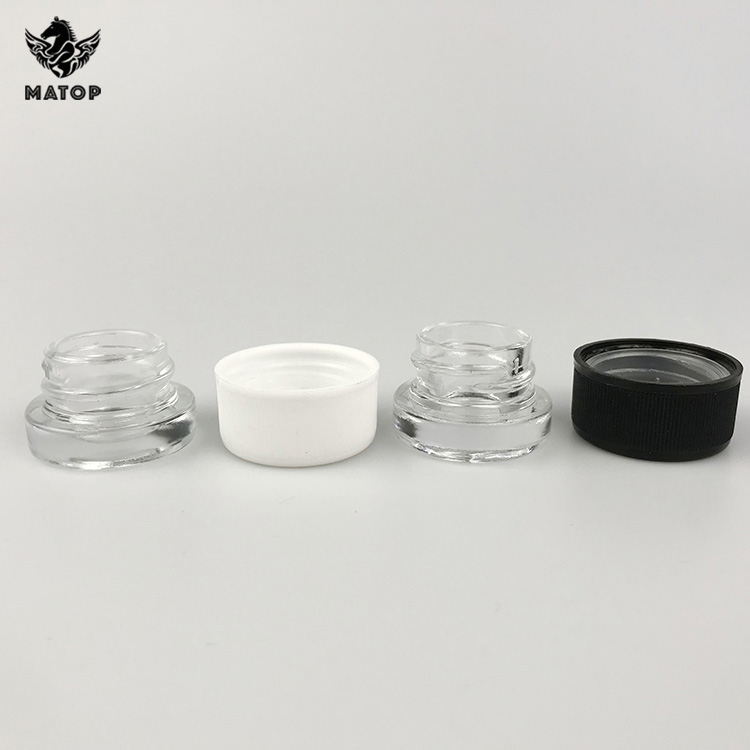 Luxury in stock 3 5 7 9 gram cbd concentrate wax oil smell proof mini container childproof small glass jar for dab